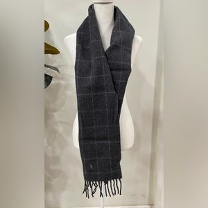 Polo Ralph Lauren Reversible Windowpane Wool Plaid Scarf. NEW